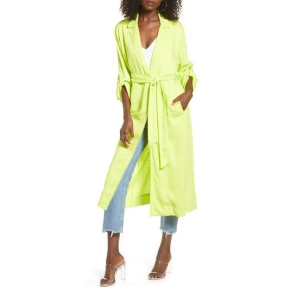AFRM Bright Lime Trench Coat